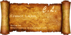 Czencz Lajos névjegykártya